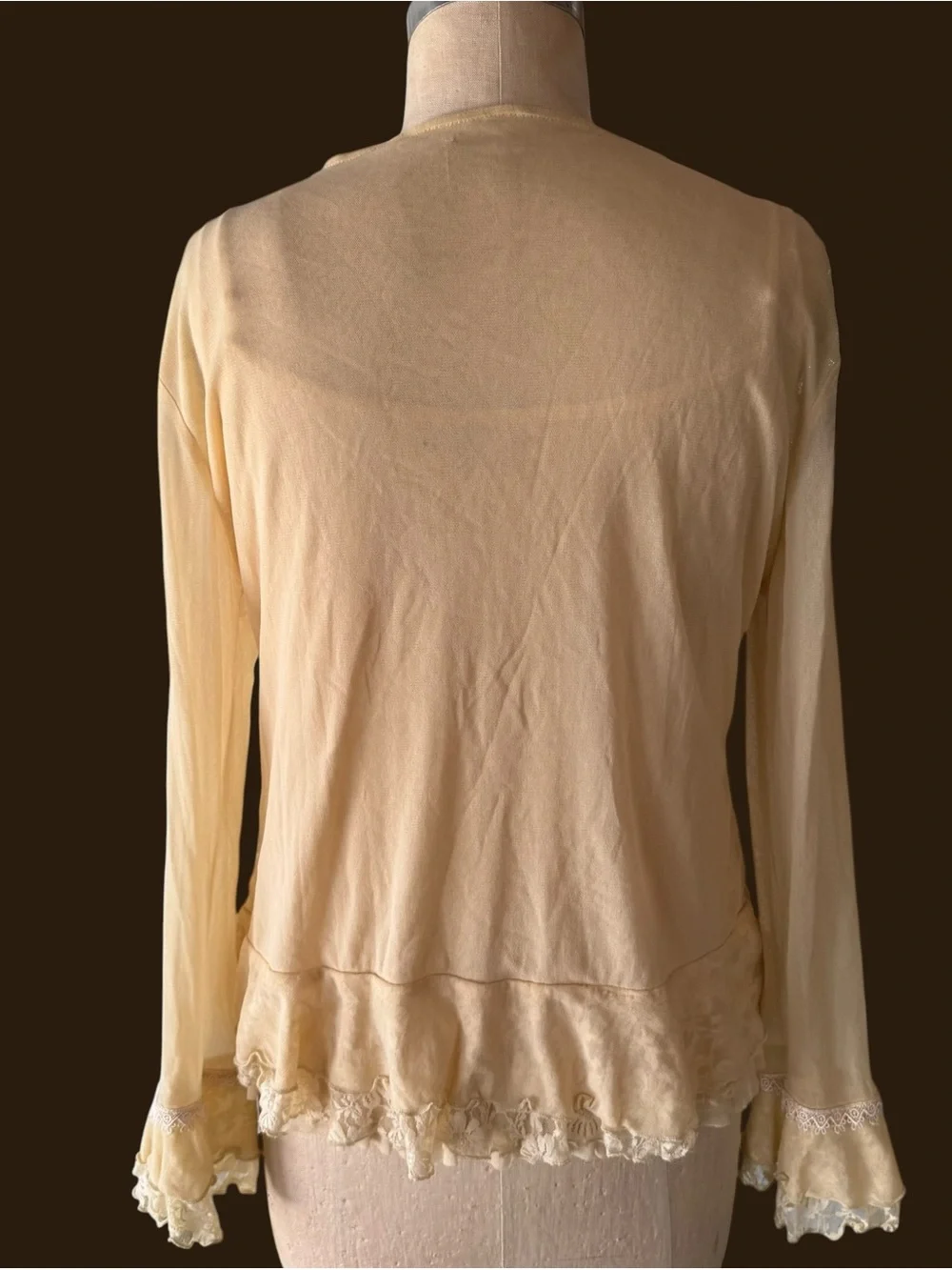 Vintage 90s Romantic Edwardian Cream Lace Cami and Cardigan Set of Two - Picture 6 of 8